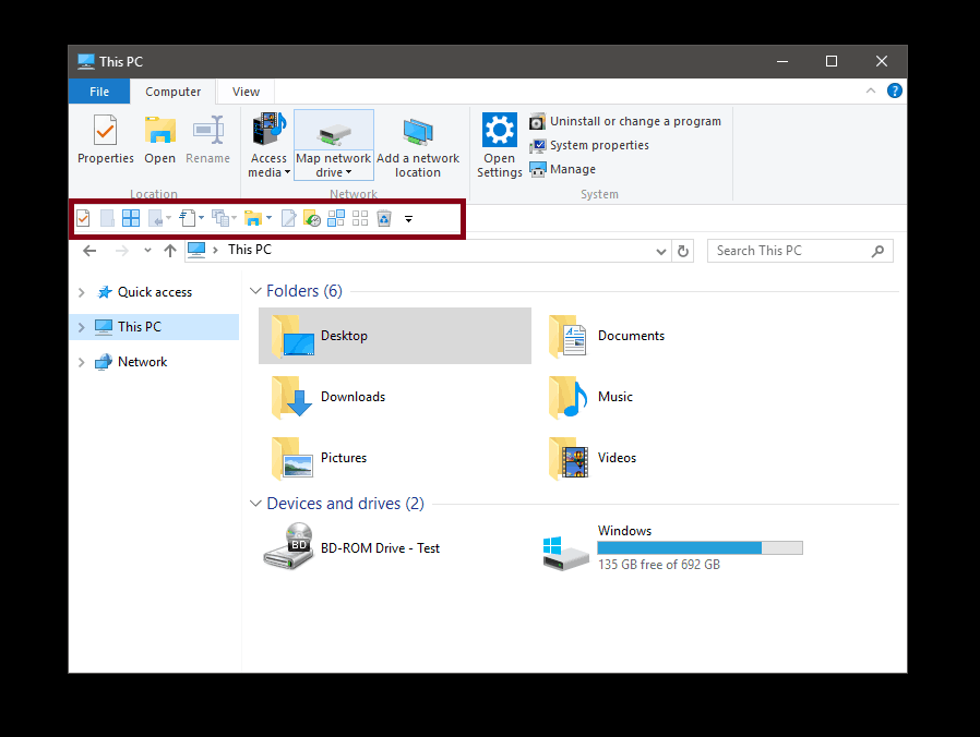 file explorer quick access slow