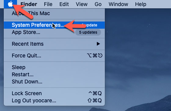 change mac menu bar settings
